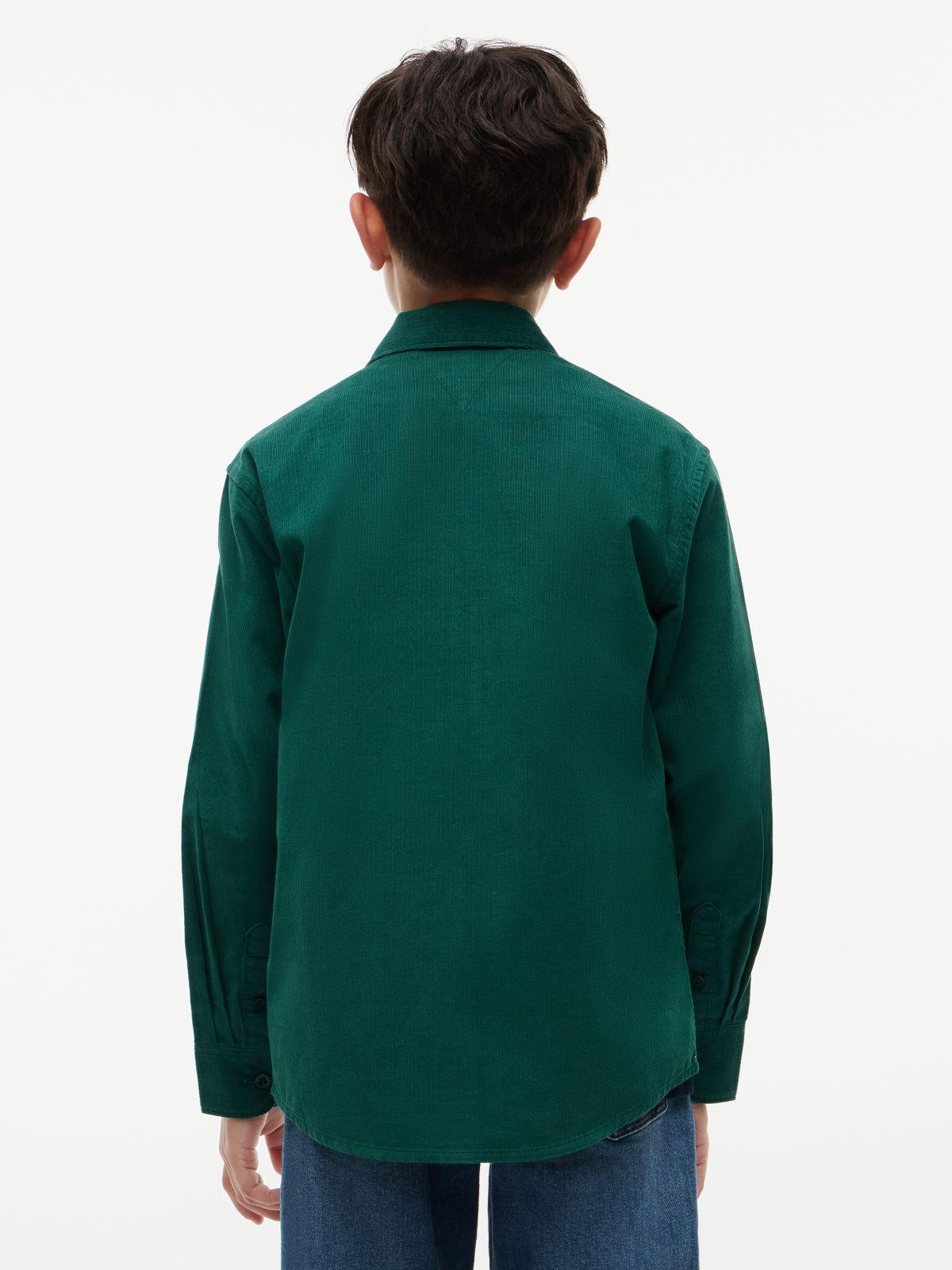 Relaxed Fit Patch Pocket Corduroy Shirt — Green