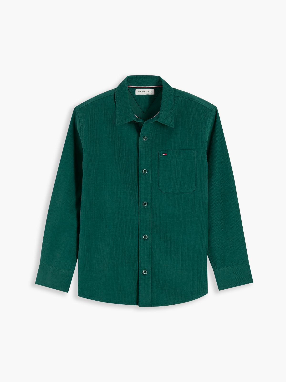 Relaxed Fit Patch Pocket Corduroy Shirt — Green