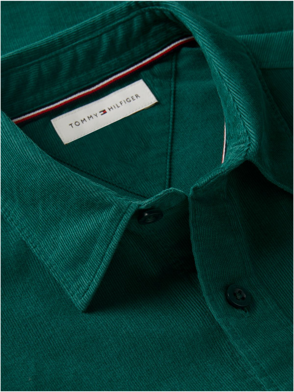 Relaxed Fit Patch Pocket Corduroy Shirt — Green