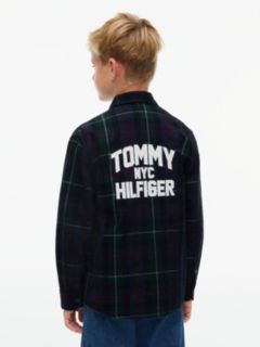 Relaxed Fit Back Graphic Check Corduroy Shirt — Green 4