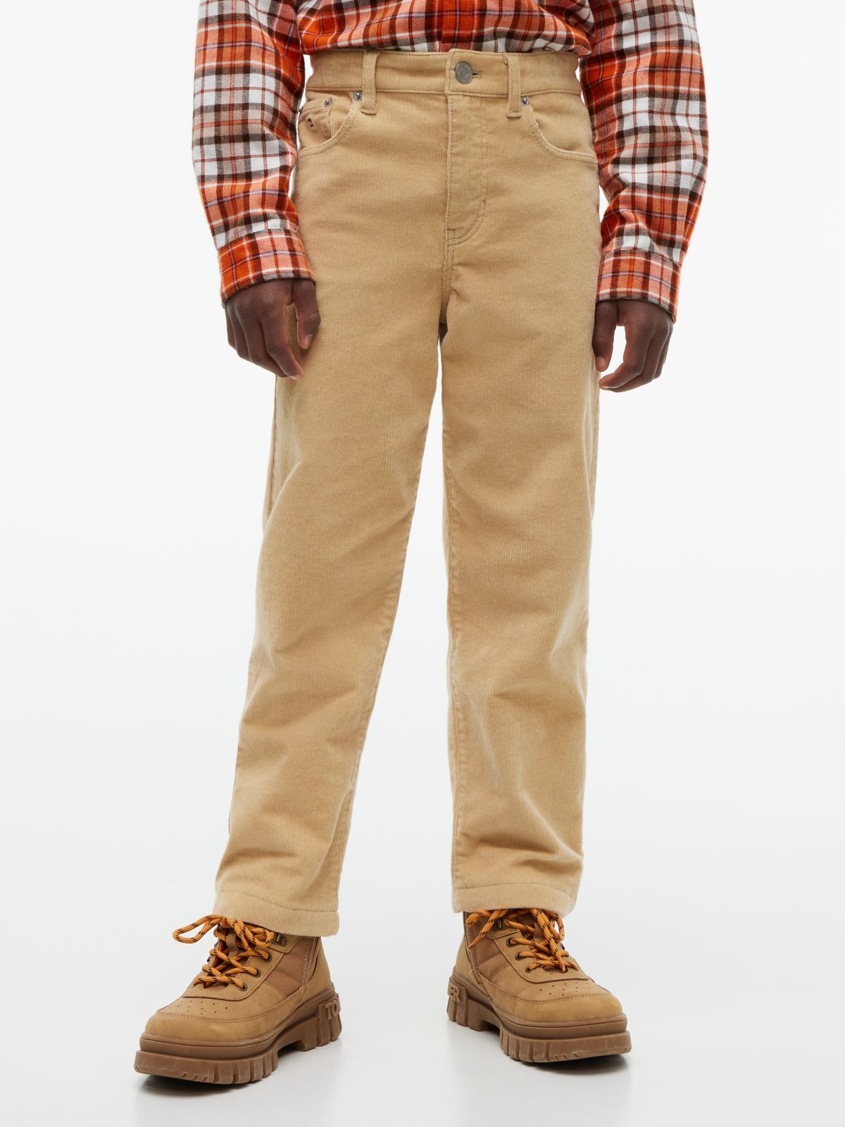 Relaxed Corduroy Trousers — Beige