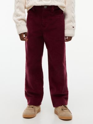 purple sztruksowe spodnie o luźnym kroju dla chłopcy - tommy hilfiger