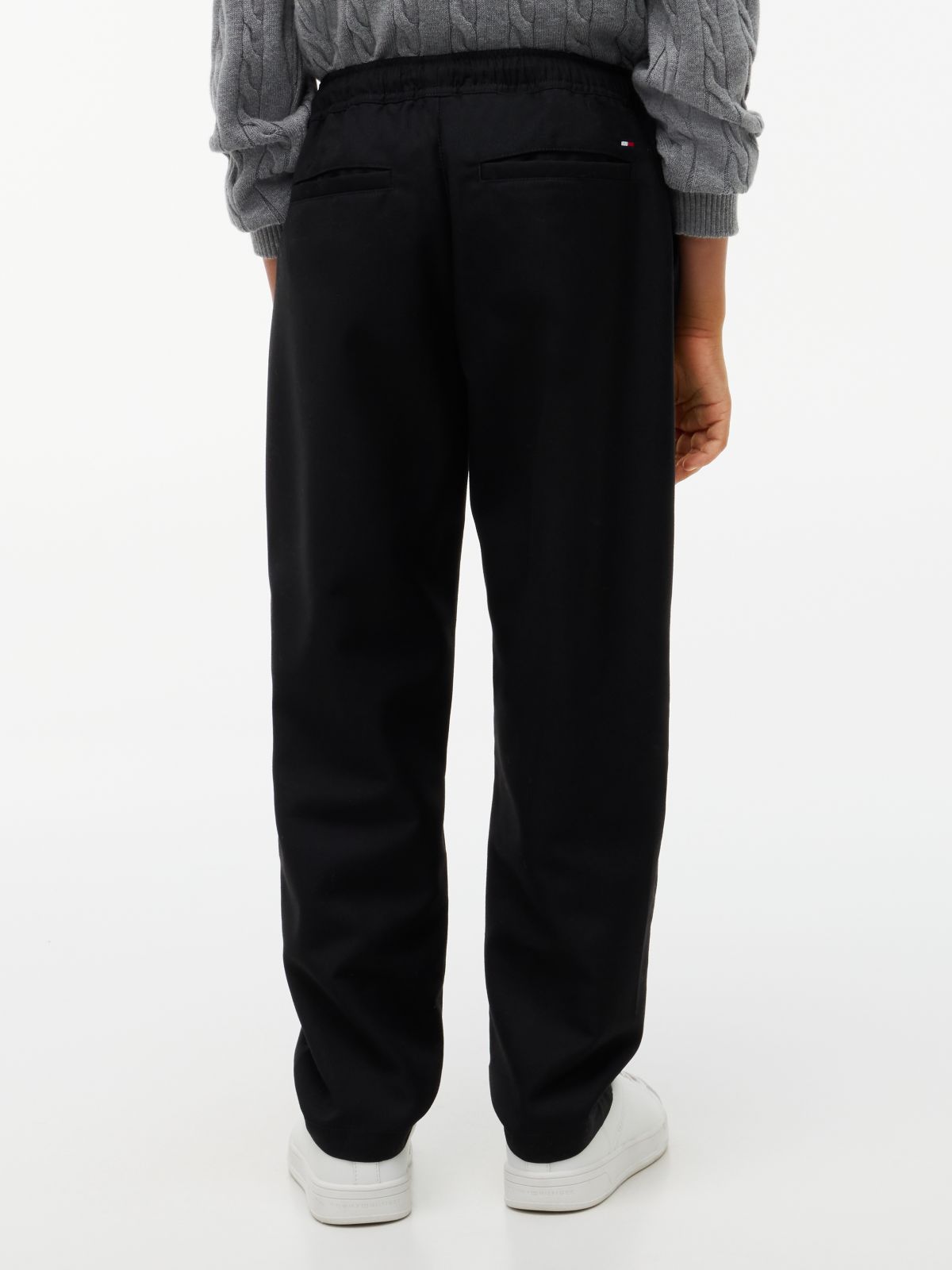 Tapered Twill Trousers — Black