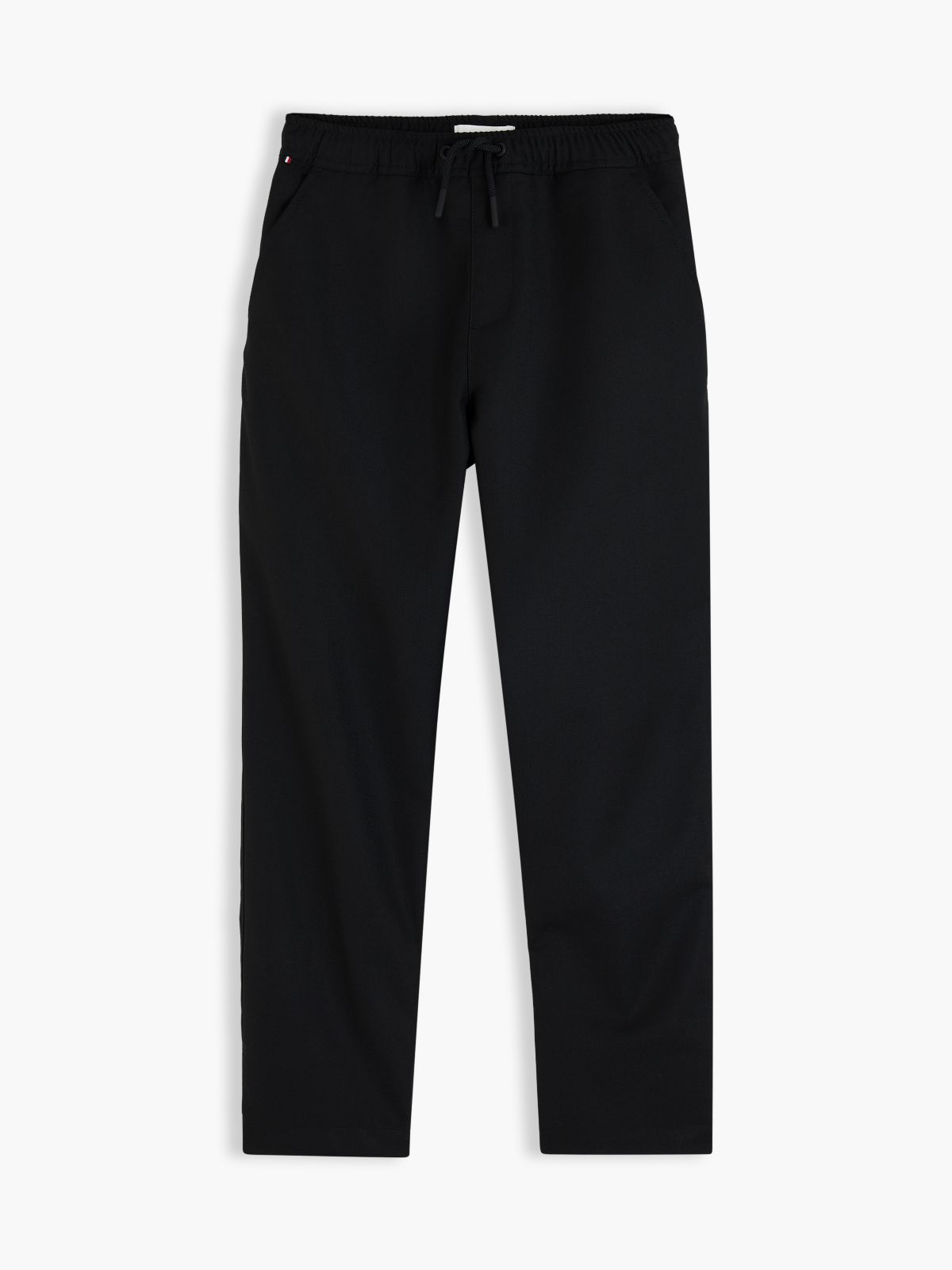 Tapered Twill Trousers — Black