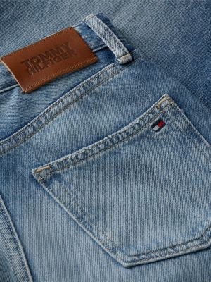 denim logo faded regular barrel jeans for boys tommy hilfiger