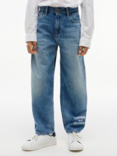 Logo Faded Regular Barrel Jeans — Denim 1