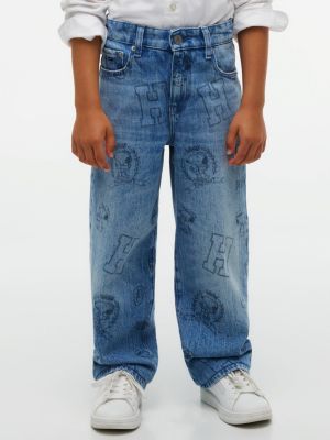 denim peanuts® graphic faded loose jeans for boys tommy hilfiger