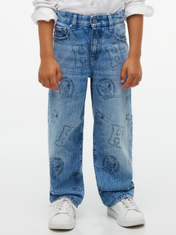 Peanuts® Graphic Faded Loose Jeans — Denim