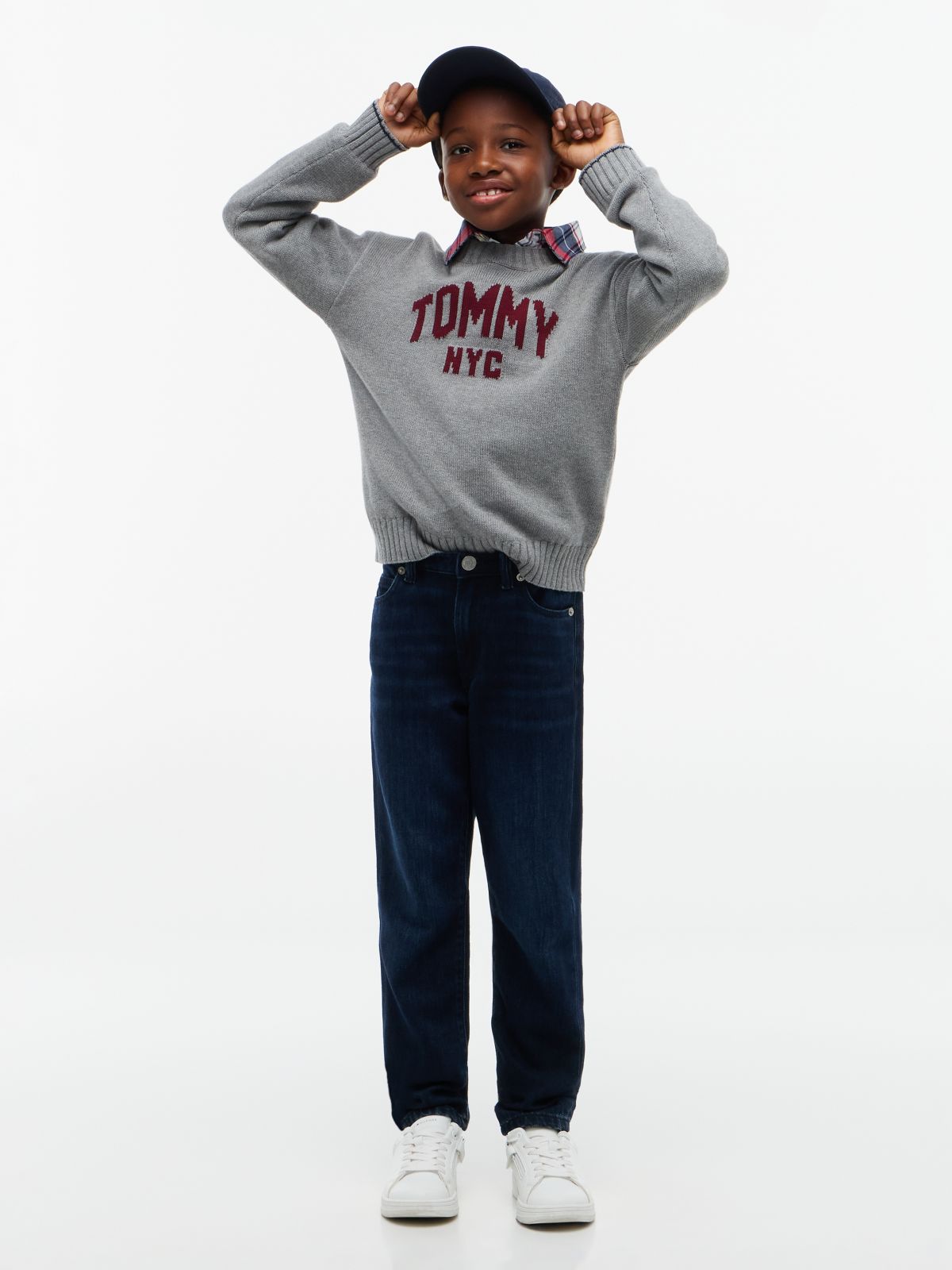 Flag Embroidery Straight Jeans — Denim