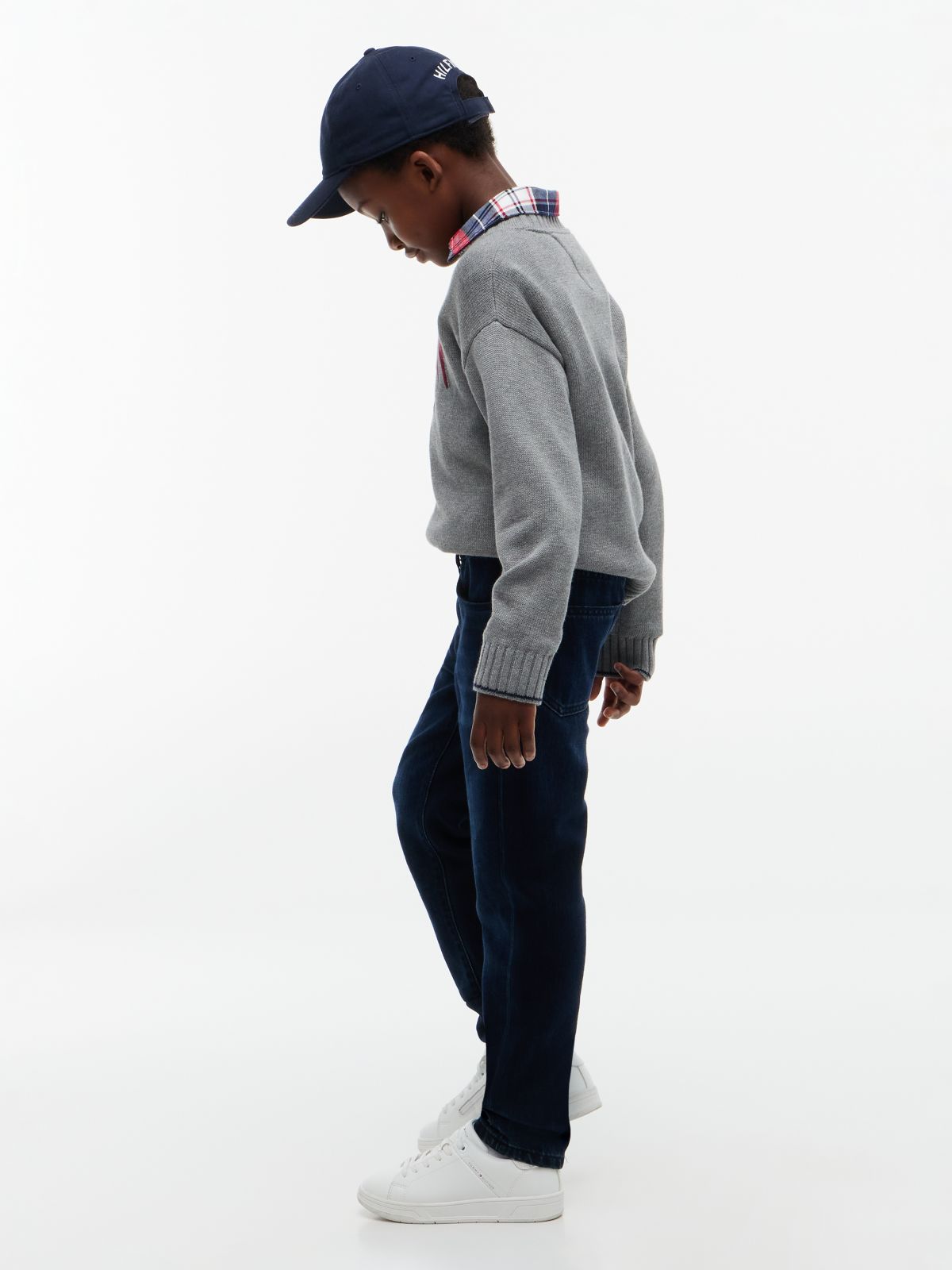 Flag Embroidery Straight Jeans — Denim