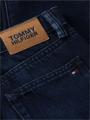 denim flag embroidery straight jeans for boys tommy hilfiger