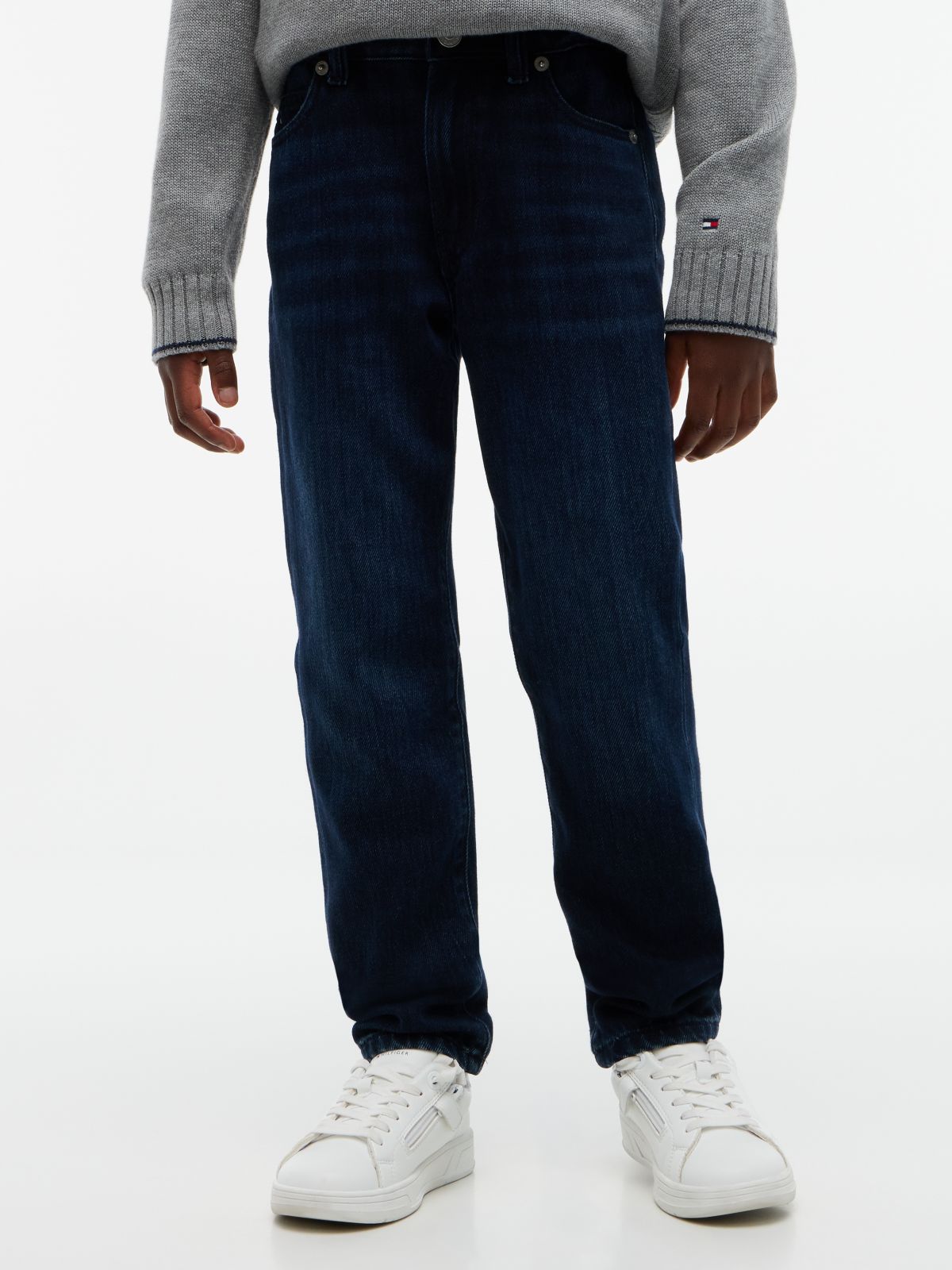 Flag Embroidery Straight Jeans — Denim