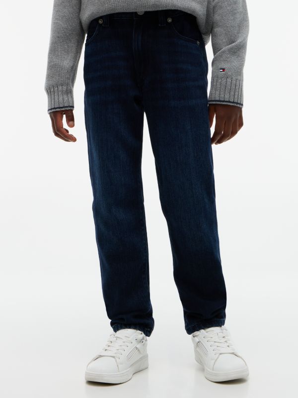 Flag Embroidery Straight Jeans — Denim