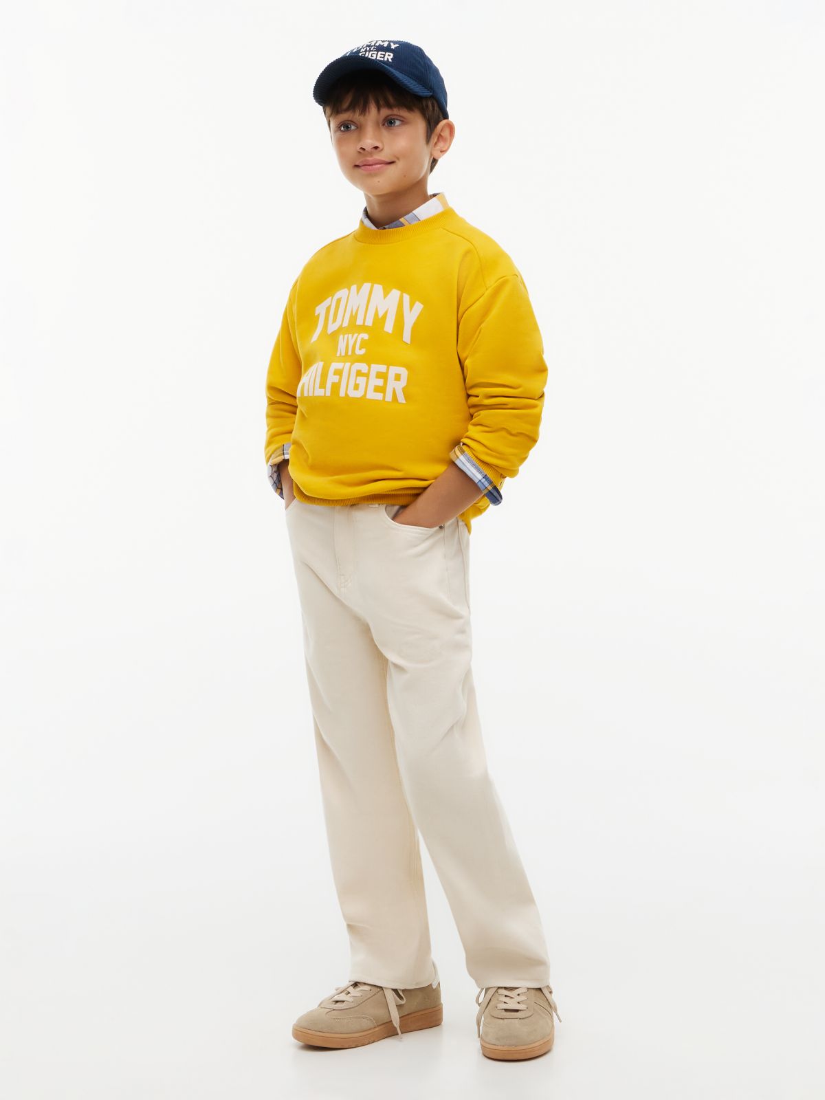 Back Logo Relaxed White Carpenter Jeans — Denim