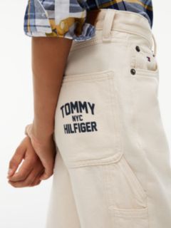 Back Logo Relaxed White Carpenter Jeans — Denim 4