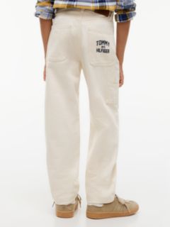 Back Logo Relaxed White Carpenter Jeans — Denim 5
