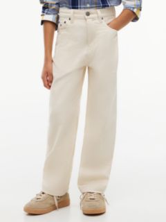 Back Logo Relaxed White Carpenter Jeans — Denim 1