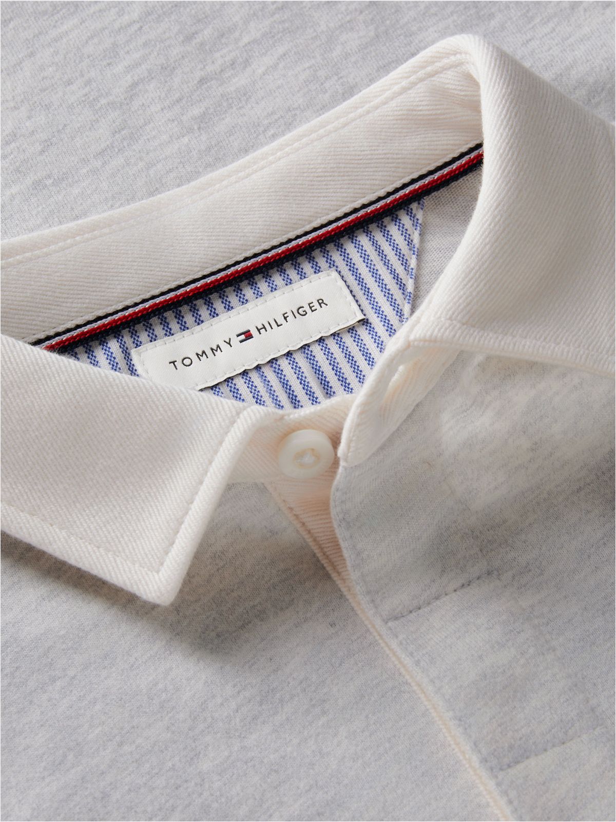 Varsity Embroidery Relaxed Jersey Rugby Shirt — Grey