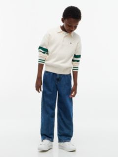 Textured Flag Embroidery Relaxed Polo Jumper — Yellow 2