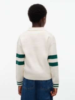 Textured Flag Embroidery Relaxed Polo Jumper — Yellow 4