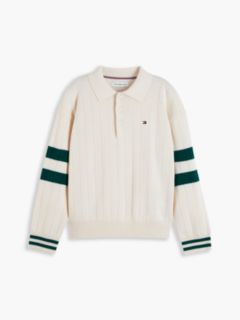 Textured Flag Embroidery Relaxed Polo Jumper — Yellow 5