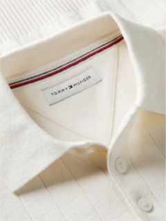 Textured Flag Embroidery Relaxed Polo Jumper — Yellow 6