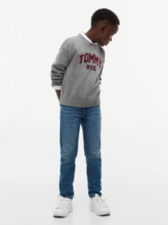 Intarsia Varsity Logo Relaxed Crew Neck Jumper — Grey 2