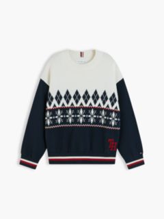 Varsity Logo Relaxed Fair Isle Jumper — Yellow 5