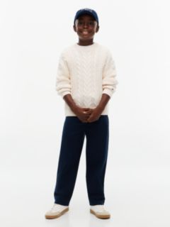 Herringbone Relaxed Twill Trousers — Blue 2