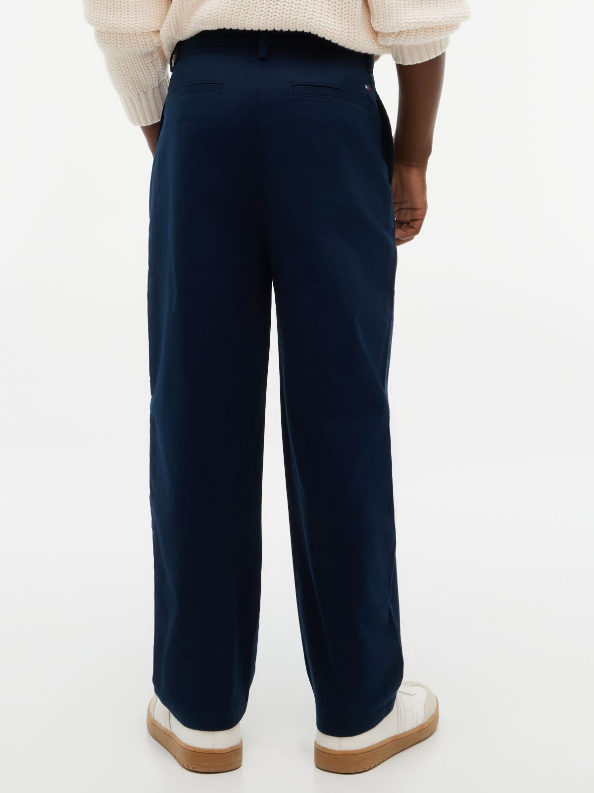 Herringbone Relaxed Twill Trousers — Blue