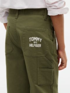 Herringbone Relaxed Twill Trousers — Green 3