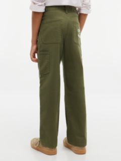 Herringbone Relaxed Twill Trousers — Green 4