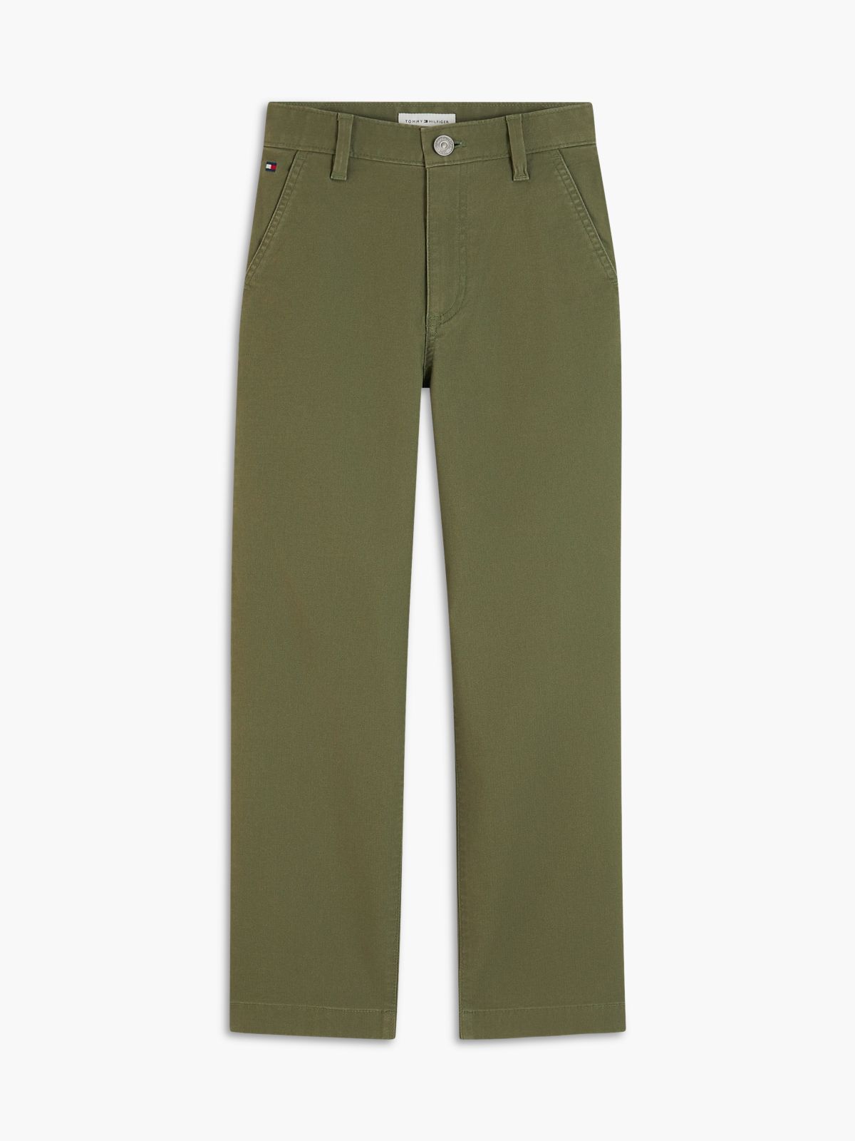 Herringbone Relaxed Twill Trousers — Green