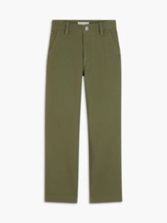 Herringbone Relaxed Twill Trousers — Green 5