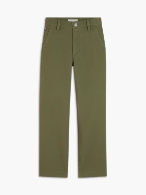 green herringbone relaxed twill trousers for boys tommy hilfiger