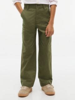 Herringbone Relaxed Twill Trousers — Green 1