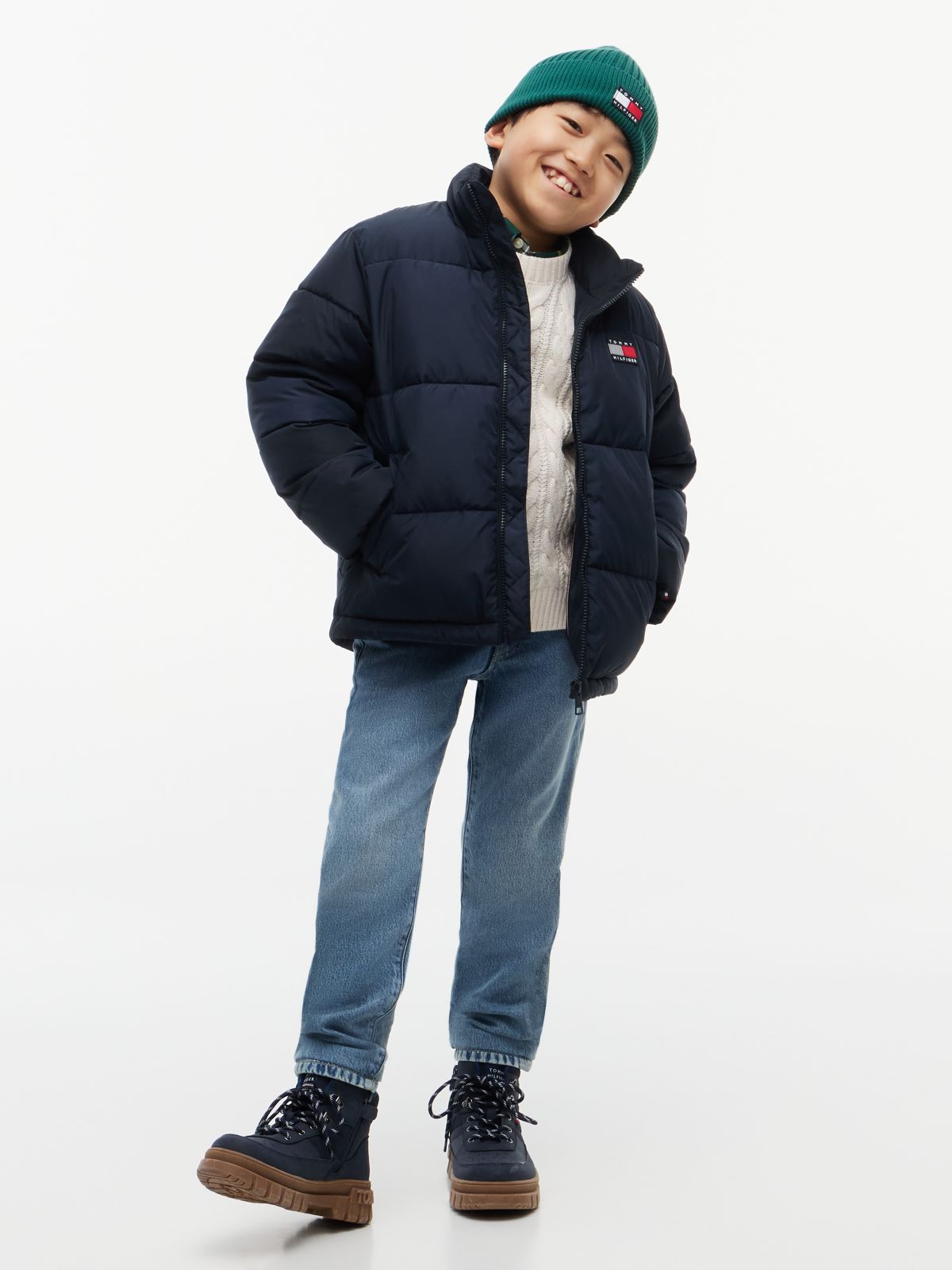 Essential Ripstop Relaxed Puffer Jacket — Blue