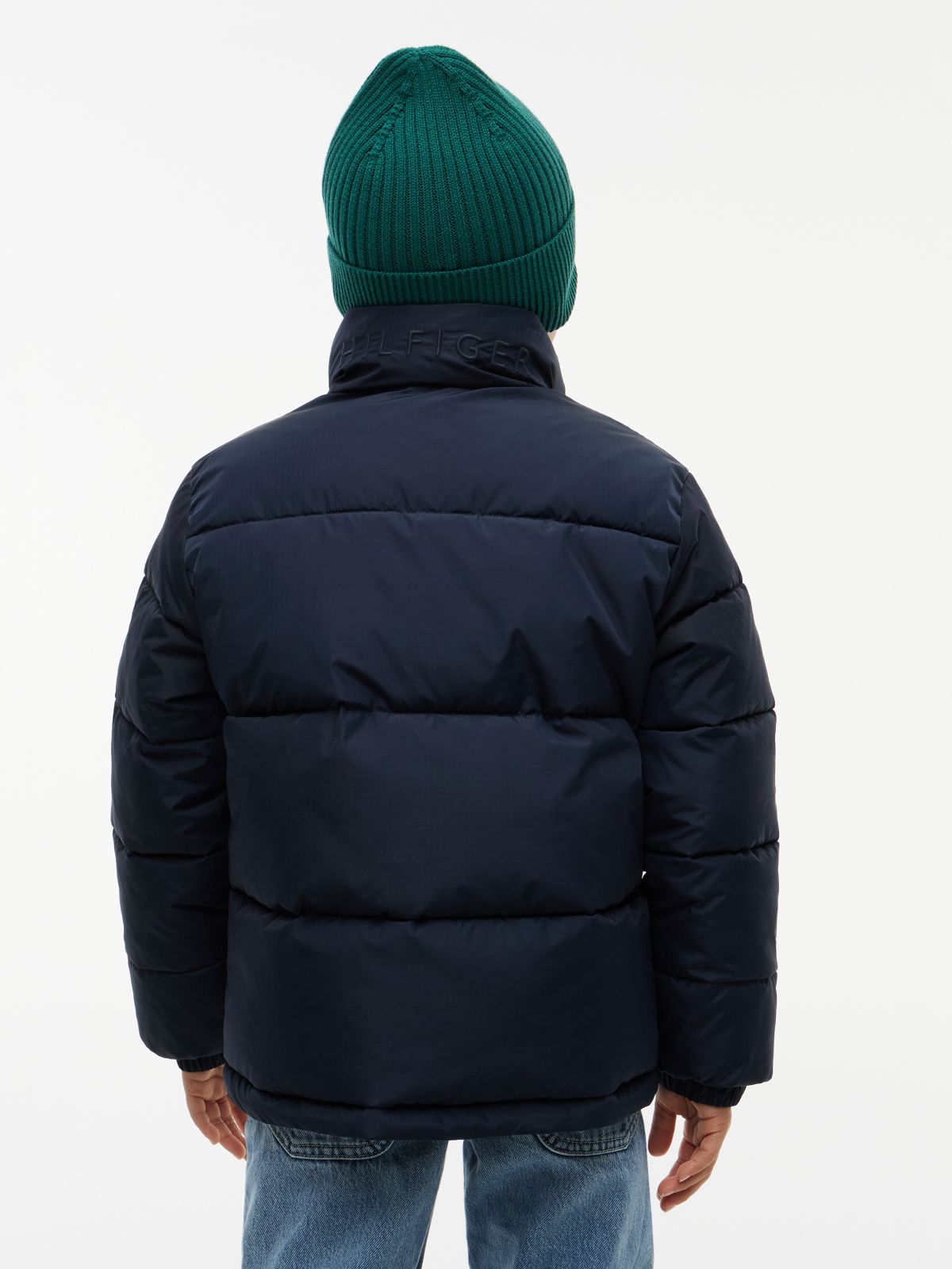 Essential Ripstop Relaxed Puffer Jacket — Blue