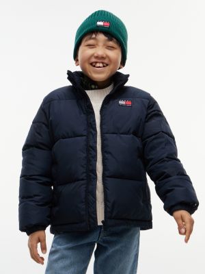 blue essential ripstop relaxed puffer jacket for boys tommy hilfiger