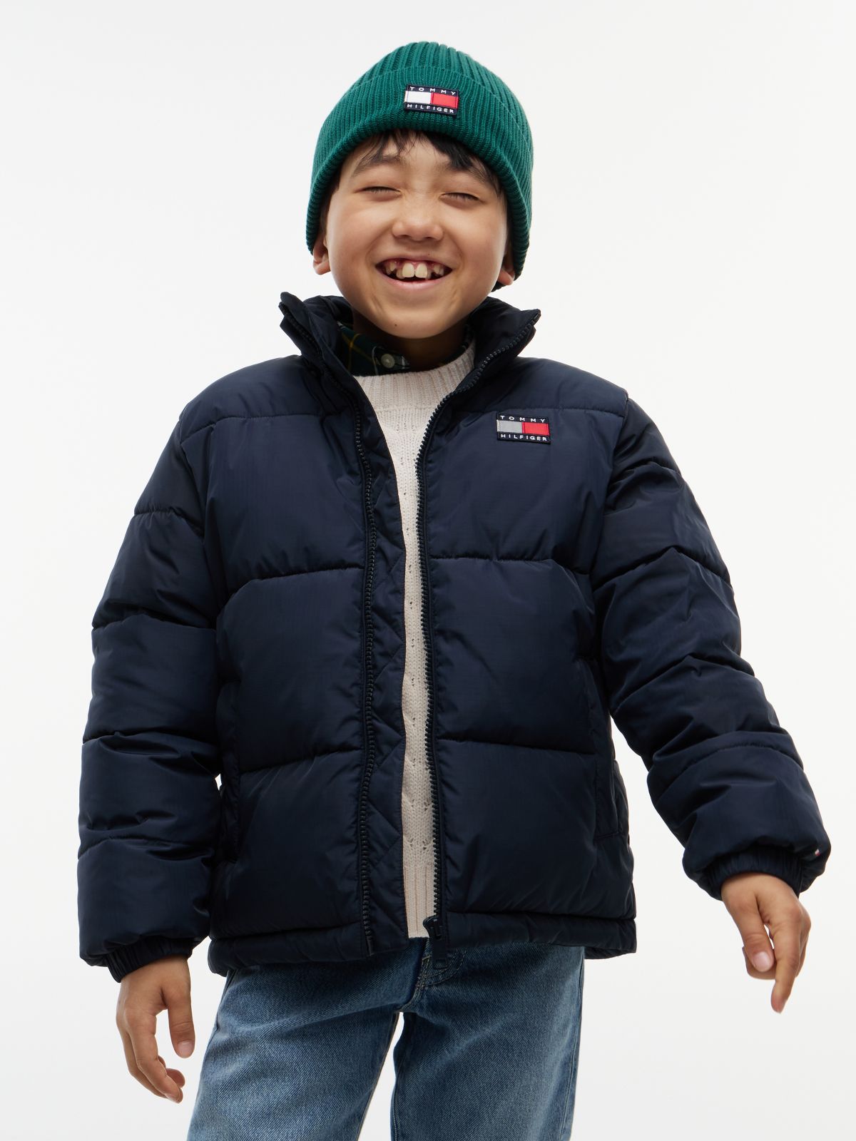 Essential Ripstop Relaxed Puffer Jacket — Blue