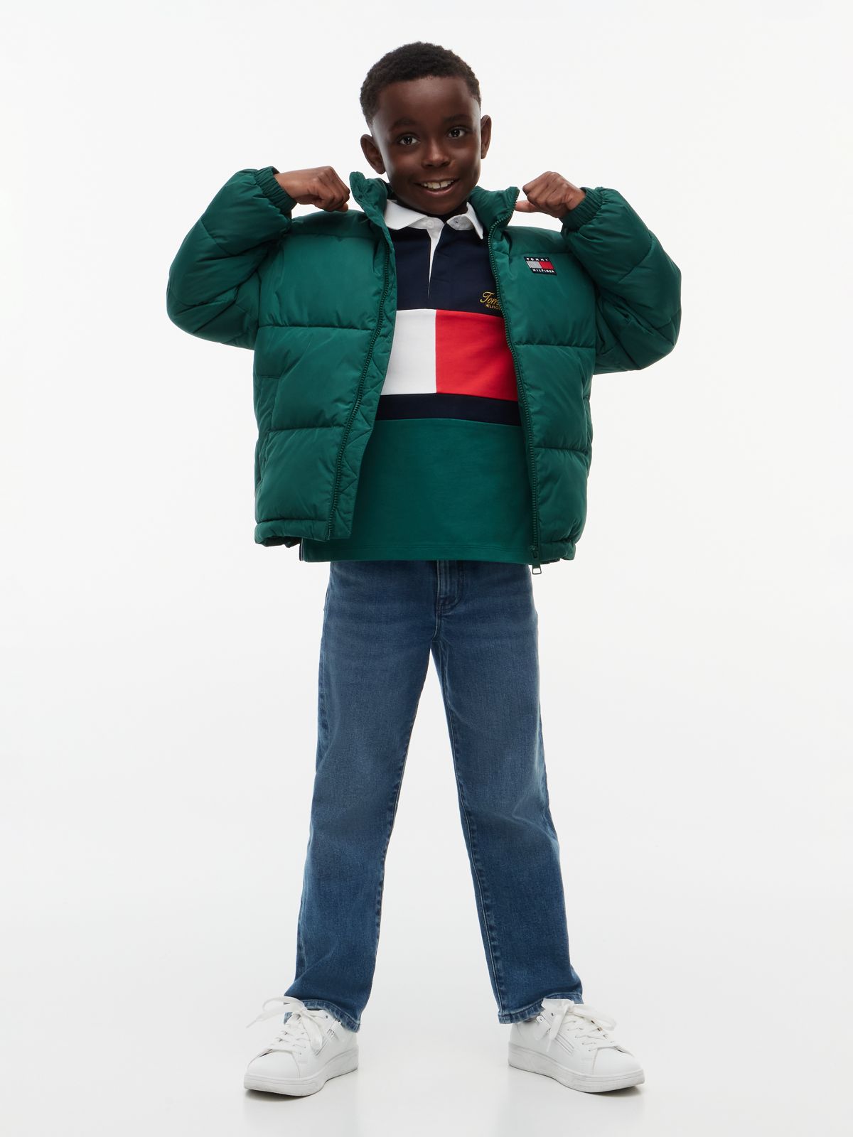 Essential Ripstop Relaxed Puffer Jacket — Green