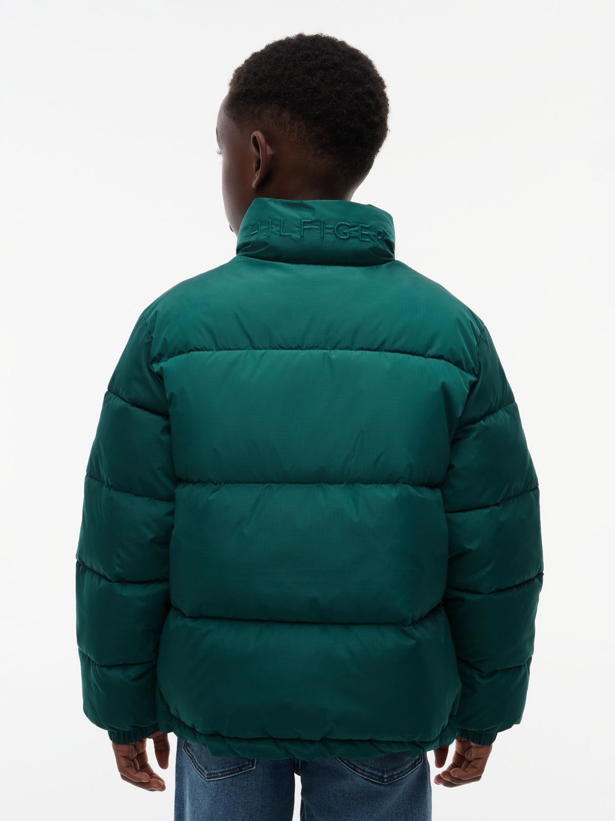 Essential Ripstop Relaxed Puffer Jacket — Green