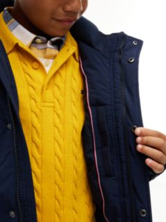 Faux Fur Hood Padded Relaxed Parka — Blue 4
