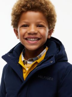 Faux Fur Hood Padded Relaxed Parka — Blue 5