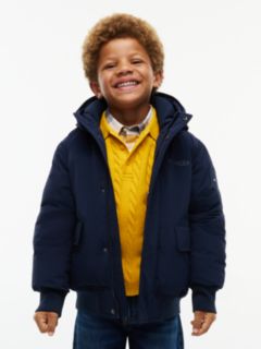 Faux Fur Hood Padded Relaxed Parka — Blue 1