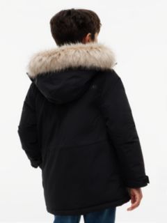 Faux Fur Hood Padded Parka — Black 6