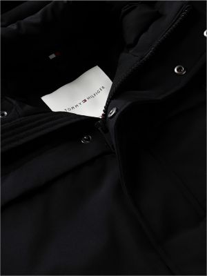 black faux fur hood padded parka for boys tommy hilfiger