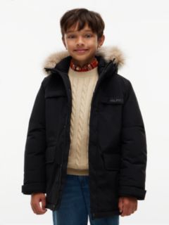 Faux Fur Hood Padded Parka — Black 1