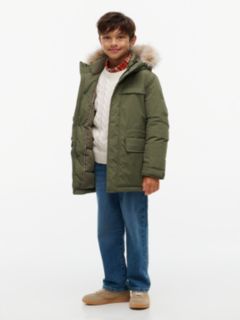 Faux Fur Hood Padded Parka — Green 2