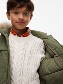 Faux Fur Hood Padded Parka — Green 3